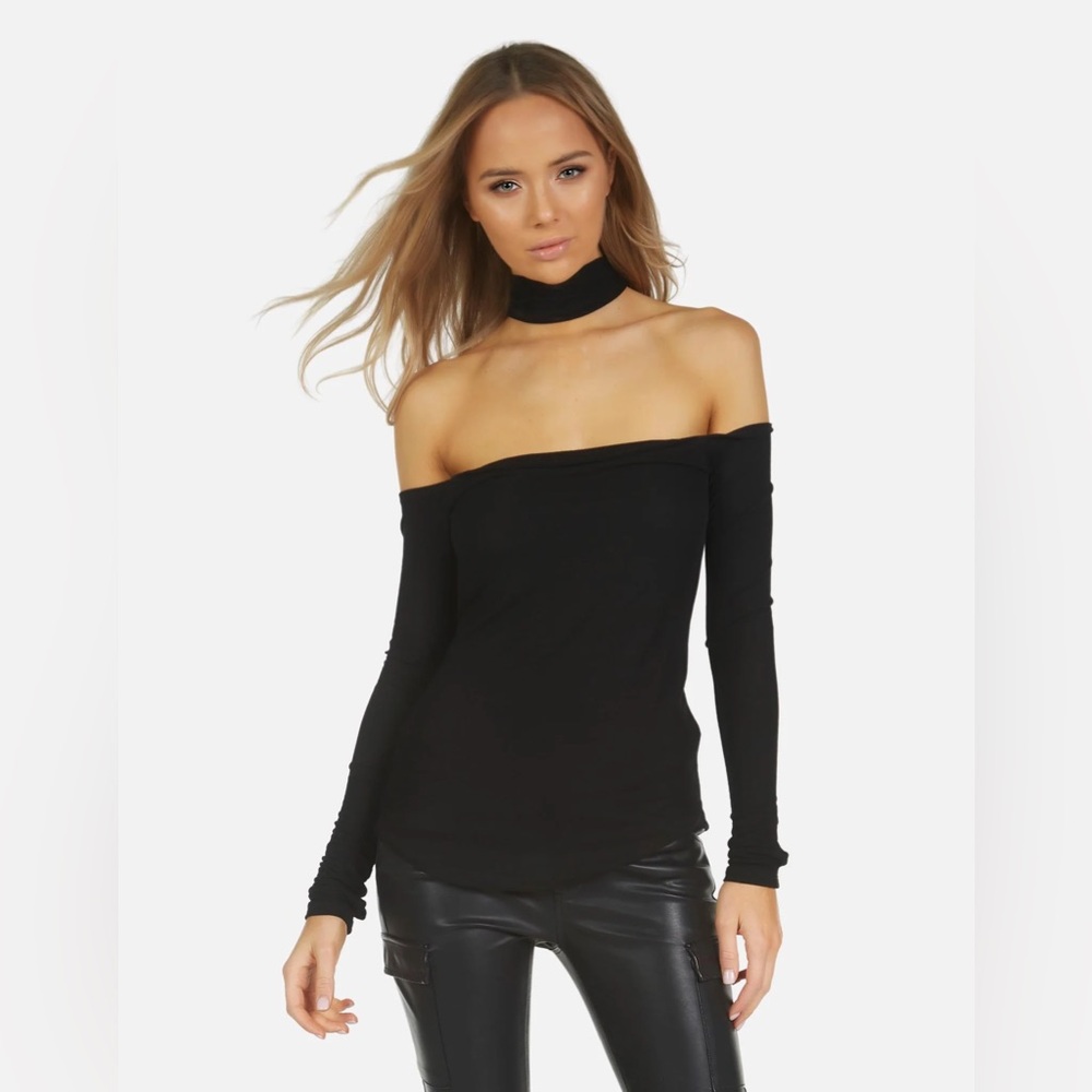 Eric Le Black Black Off-Shoulder Top